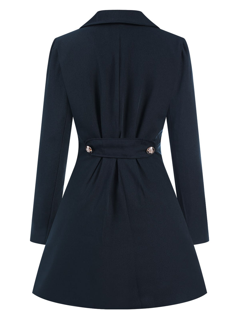 1970s Solid Lapel Double-Breasted Coat, vintage coat, retro outerwear - perfect for women who love vintage and retro fashion