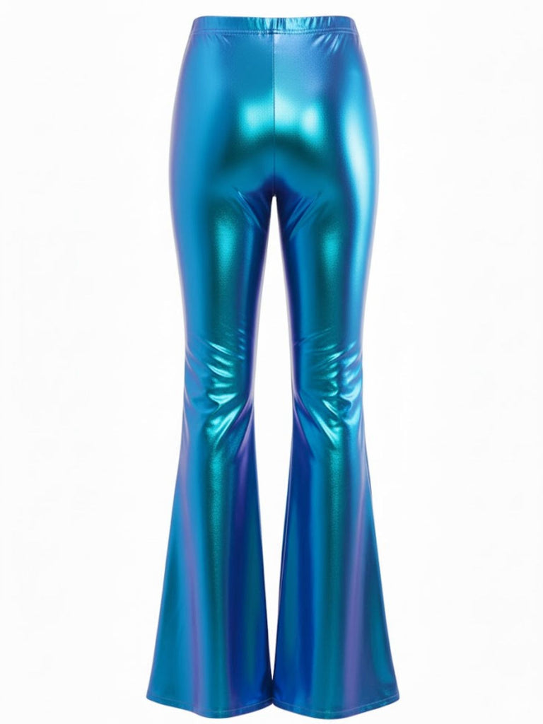 1970s Solid Laser Metallic Tight Bootcut Pants - vintage fashion, retro style