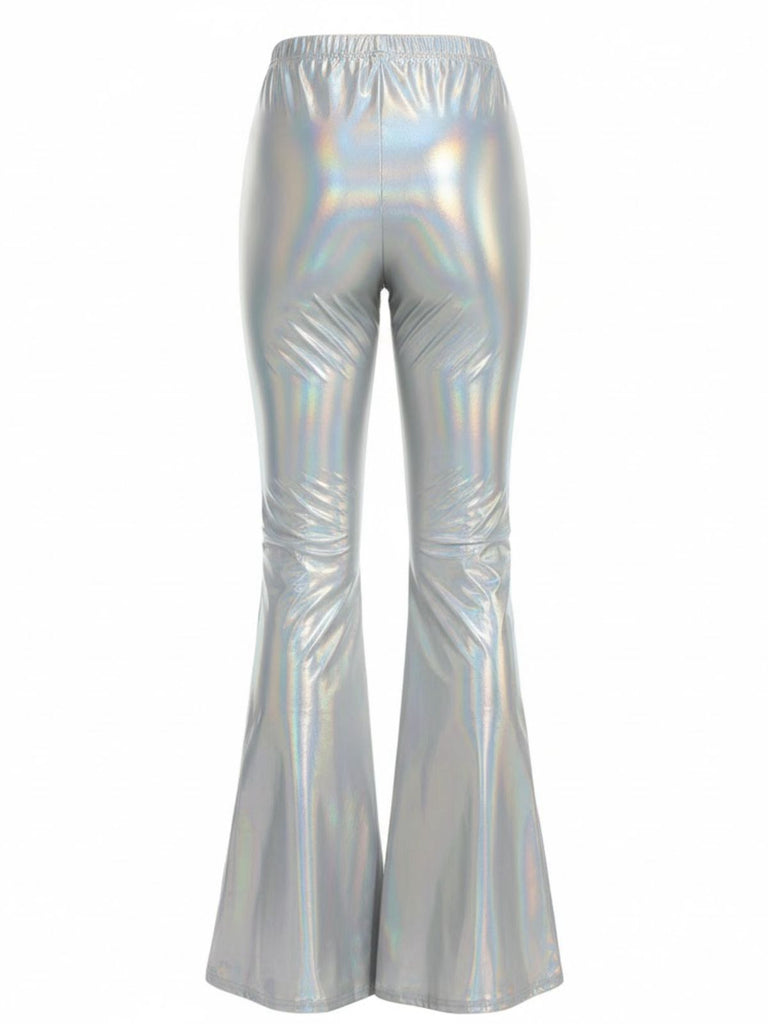 1970s Solid Laser Metallic Tight Bootcut Pants - vintage fashion, retro style