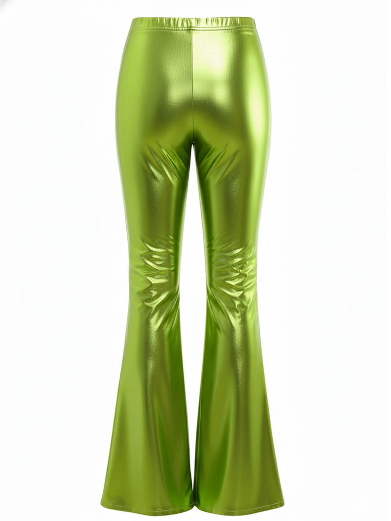 1970s Solid Laser Metallic Tight Bootcut Pants - vintage fashion, retro style