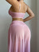 1970s Solid Pearl High-Slit 3D Flower Pajama Set - vintage fashion, retro style