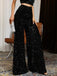 1970s Solid Sequined Disco Wide Leg Pants - vintage fashion, retro style