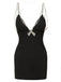 She slips into this 1970s Solid Spaghetti Straps Rhinestones Dress and suddenly it's a 1970s daydream