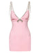 1970s Solid Spaghetti Straps Rhinestones Dress: where 1970s romance meets her modern spirit