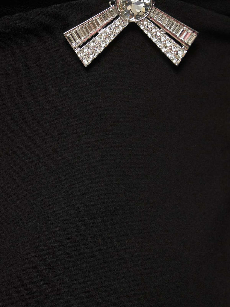 1970s Solid Spaghetti Straps Rhinestones Dress — a 1970s silhouette that turns sidewalks into runways