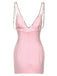 1970s Solid Spaghetti Straps Rhinestones Dress: where 1970s romance meets her modern spirit
