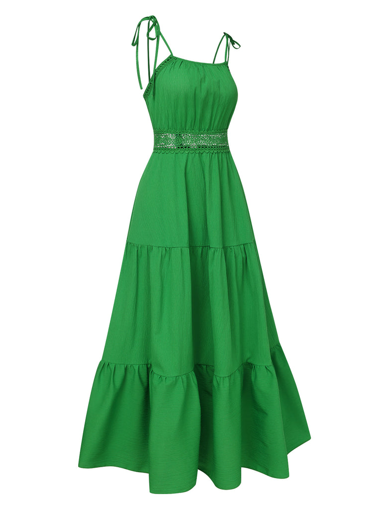 1970s Solid Straps Ruffles Patchwork | 1970s | vintage dress, retro fashion