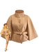 1970s Solid Turtlenecck Belted Cloak Jacket - vintage fashion, retro style