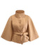 1970s Solid Turtlenecck Belted Cloak Jacket - vintage fashion, retro style
