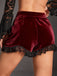 1970s Solid Velvet Lace Pleated Shorts — 1970s style that transcends decades