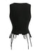 1970s Solid Waist-Tie V-Neck Vest - vintage fashion, retro style