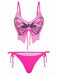1970s Spaghetti Strap Butterfly Lace-Up Bikini Set - vintage fashion, retro style