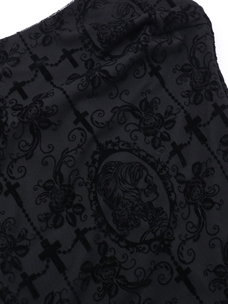 1970s Spaghetti Strap Gothic Black Lace Maxi Dress, vintage dress, retro fashion, lace detail - perfect for women who love vintage and retro fashion