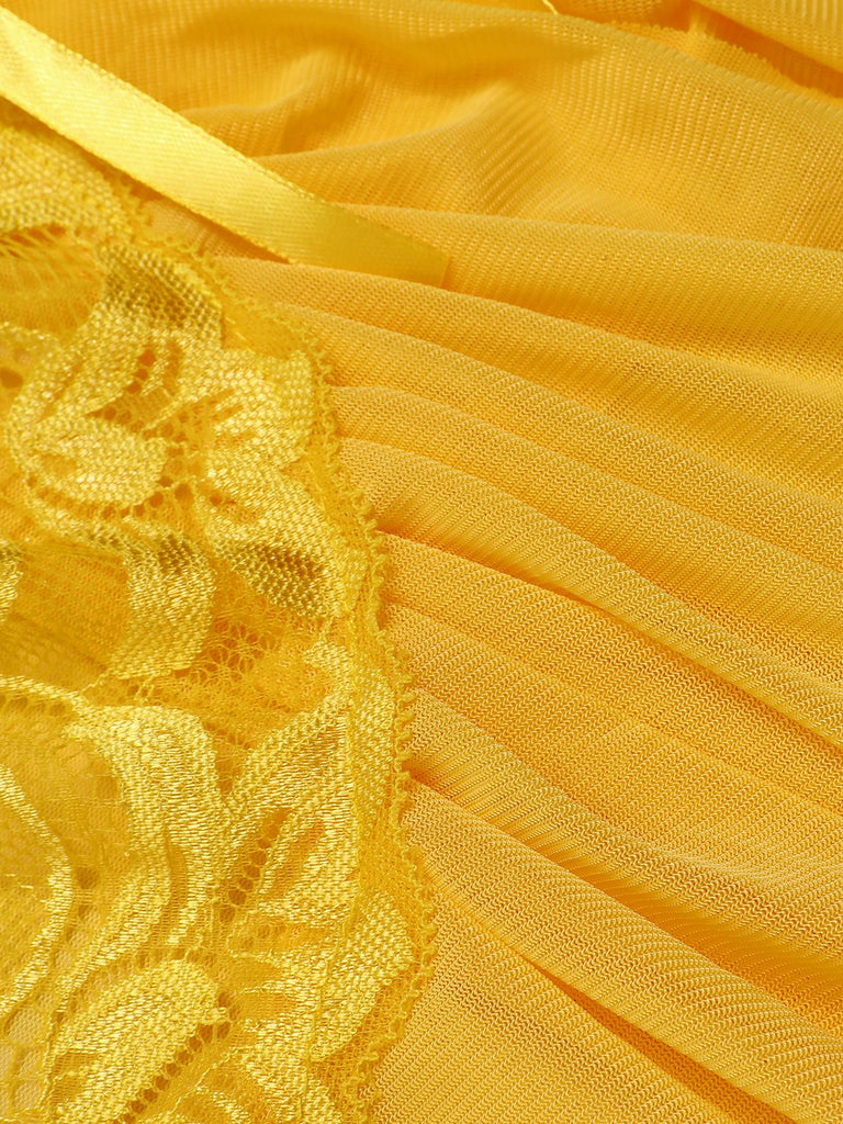 1970s Spaghetti Strap Lace Sheer Sleepwear: 1970s allure for the woman who knows her power