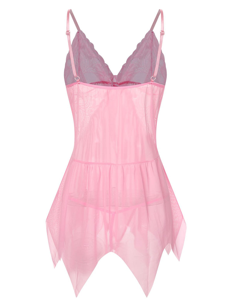 1970s Spaghetti Strap Lace Sheer Sleepwear — because 1970s glamour starts underneath