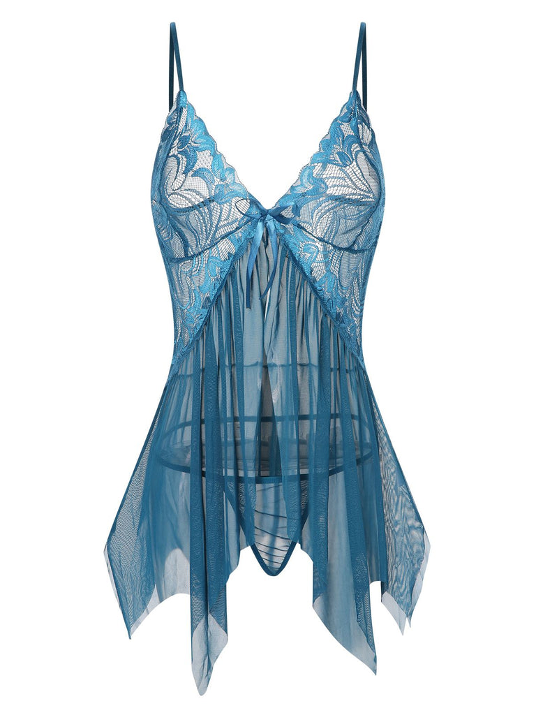 1970s Spaghetti Strap Lace Sheer Sleepwear — because 1970s glamour starts underneath