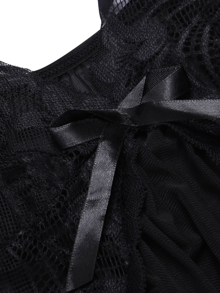 1970s Spaghetti Strap Lace Sheer Sleepwear — 1970s intimates that whisper secrets only she knows