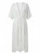 1970s Tie Sheer Polka Dot Maxi Cover-Up Dress - vintage dress, retro fashion