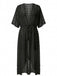 1970s Tie Sheer Polka Dot Maxi Cover-Up Dress - vintage dress, retro fashion