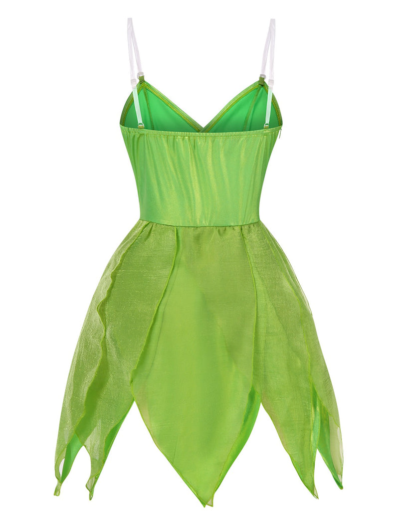 tinkerbell prom dress Costume Fairy Elf Petal Hem Mini Green Perfect for Halloween Sizes:56 Serin Plus Size Champagne 50_med_cm