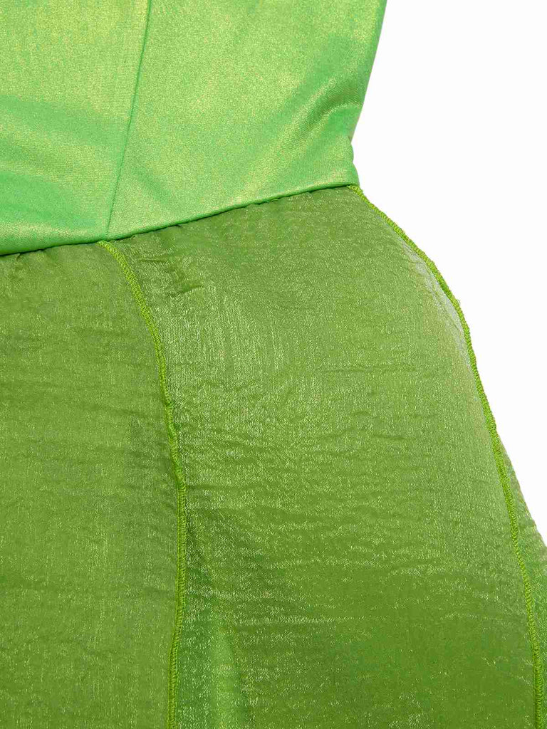 Green 1970s Tinker Bell Fairy Petal Hem Mini Dress, vintage dress, retro fashion - perfect for women who love vintage and retro fashion