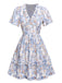 She slips into this 1970s V-Neck Ditsy Floral Wrinkle Dress and suddenly it's a 1970s daydream