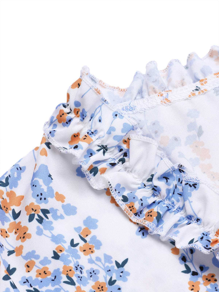 1970s V-Neck Ditsy Floral Wrinkle Dress — the kind of 1970s dress that makes strangers smile