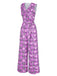 This 1970s V-Neck Floral Belted Sleeveless Jumpsuit carries 1970s stories waiting to be told