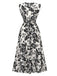 1970s V-Neck Floral Cap Sleeve Midi Dress - vintage dress, retro fashion