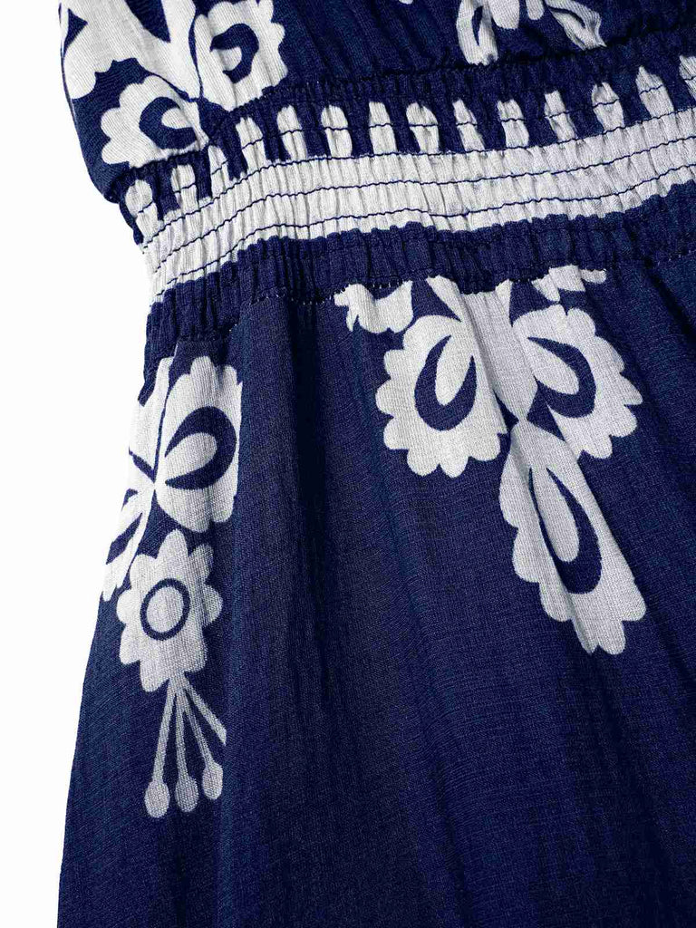 1970s V-Neck Tribal Pattern Bohemian Dress, vintage dress, retro fashion - perfect for women who love vintage and retro fashion