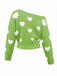 1970s Valentine Heart Asymmetrical Shoulder Pullover Sweater - vintage fashion, retro style