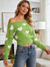 1970s Valentine Heart Asymmetrical Shoulder Pullover Sweater - vintage fashion, retro style