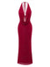 1980s Backless Cowl Glitter Halter Slit Maxi Dress - vintage dress, retro fashion