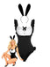 1980s Bunny Girl Bodysuit Loungewear Set - vintage fashion, retro style
