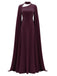 1980s Cape Sleeved Back Tie Maxi Dress - vintage dress, retro fashion