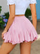 This 1980s Chiffon Ruffles Solid Mini Skirt spins 1980s stories with every step