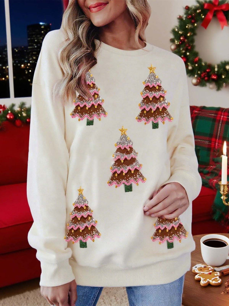 1980s Christmas Tree Sequin Sweater - vintage fashion, retro style