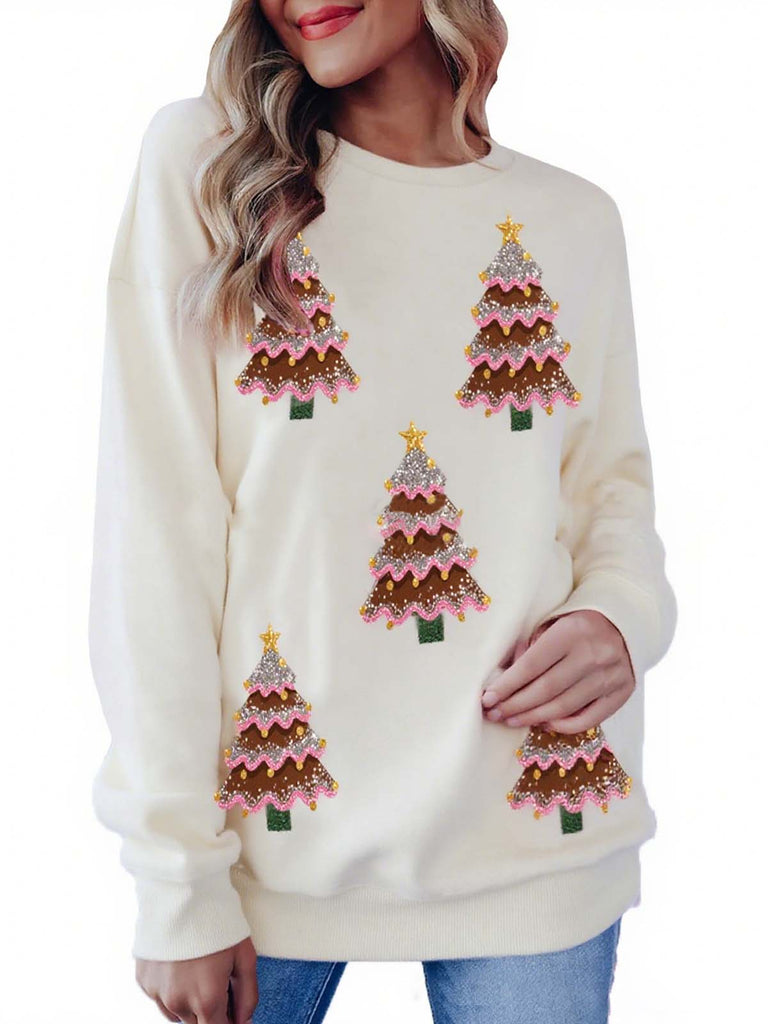 1980s Christmas Tree Sequin Sweater - vintage fashion, retro style