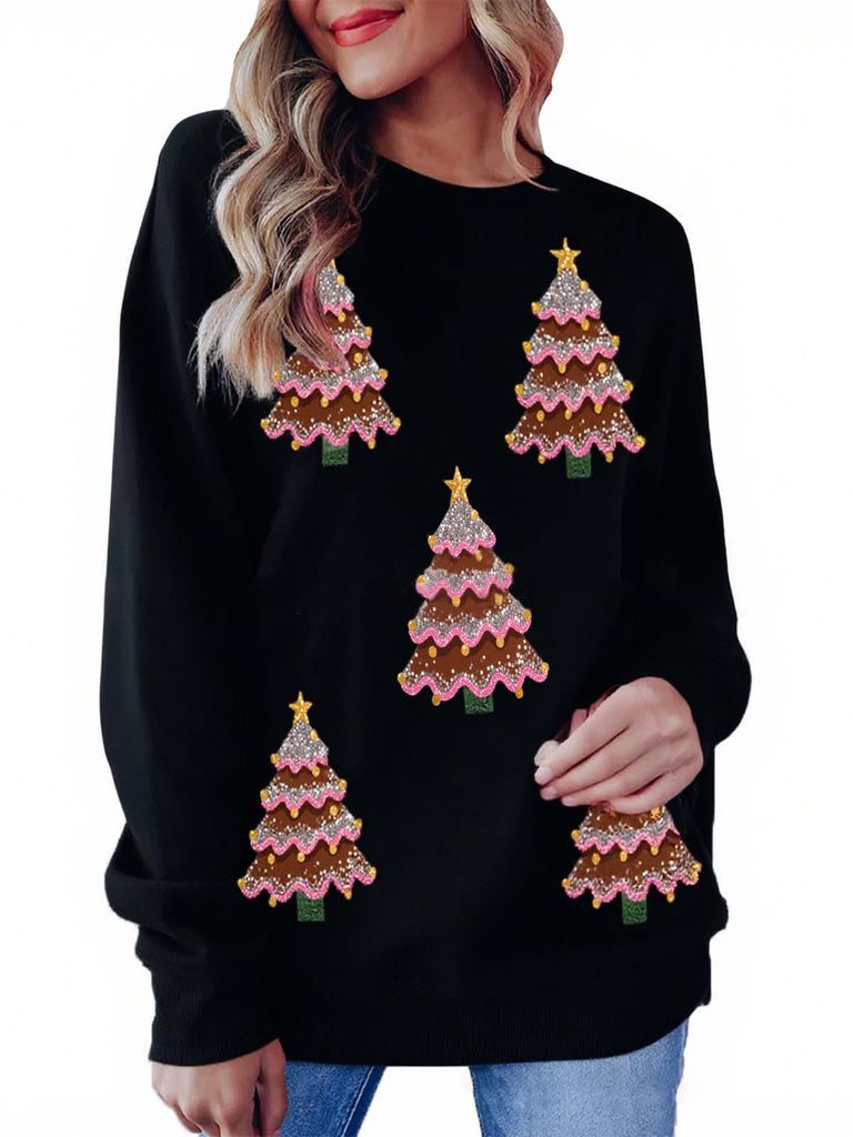 1980s Christmas Tree Sequin Sweater - vintage fashion, retro style