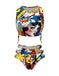 1980s Classic Pop Art Cutout Tankini Set - vintage fashion, retro style