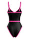 1980s Contrast Belted One-Piece Swimsuit | vintage swimwear, retro swimsuit, pin-up style - perfect for retro fashion enthusiasts