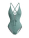 Elegant 1980s Vintage V Neck Swimsuit 5