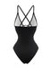 Elegant 1980s Vintage V Neck Swimsuit 2