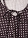 Brown 1980s V-Neck Polka Dot Tie Spaghetti Strap Dress - vintage dress, retro fashion