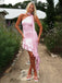 Peach Pink 1980s Solid Ribbon Tie Surplice Satin Dress - vintage dress, retro fashion