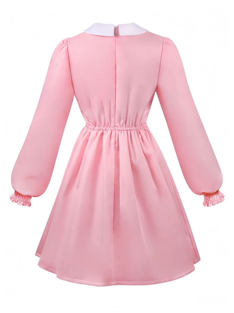 Pink 1980s Smocked Stranger Things Costume Eleven Dress - vintage dress, retro fashion