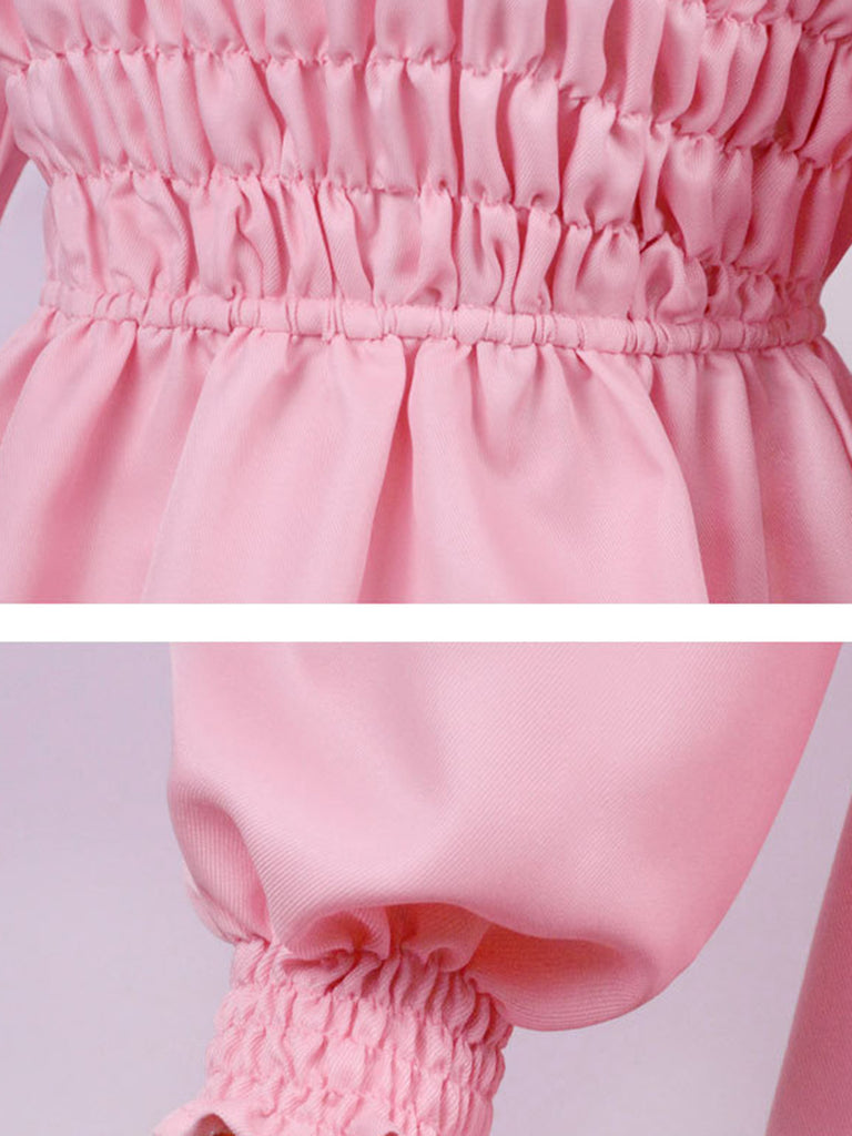 Pink 1980s Smocked Stranger Things Costume Eleven Dress - vintage dress, retro fashion