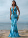 Sky Blue 1980s Tie-Dye Halter Cutout Backless Maxi Cover-Up Dress - vintage dress, retro fashion