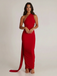 1980s Solid One-Shoulder Evening Backless Dress with Train - vintage dress, retro fashion