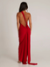 1980s Solid One-Shoulder Evening Backless Dress with Train - vintage dress, retro fashion